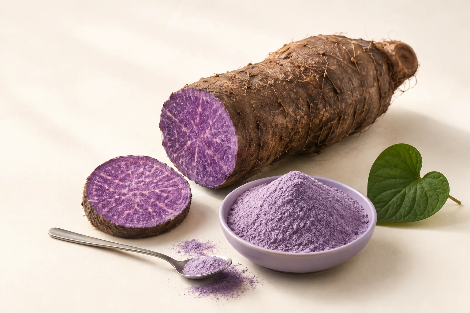 Concept still life for Pure ube powder
